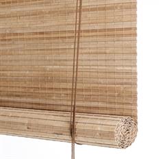 Rullegardin i brun heldækkende bambus med 98% soldæmpning  fra Color&Co